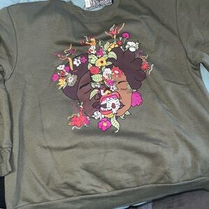 2025- Black History Graphic Sweatshirt with Floral Face Design